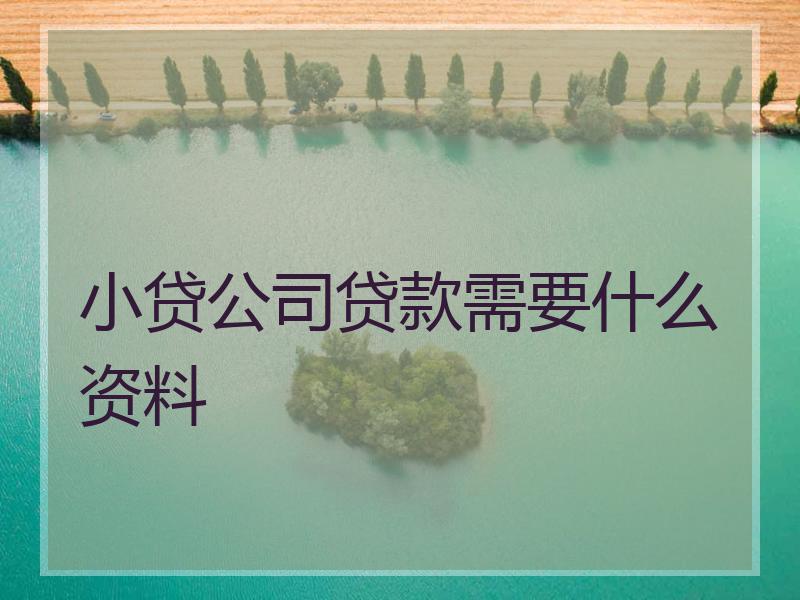 小贷公司贷款需要什么资料