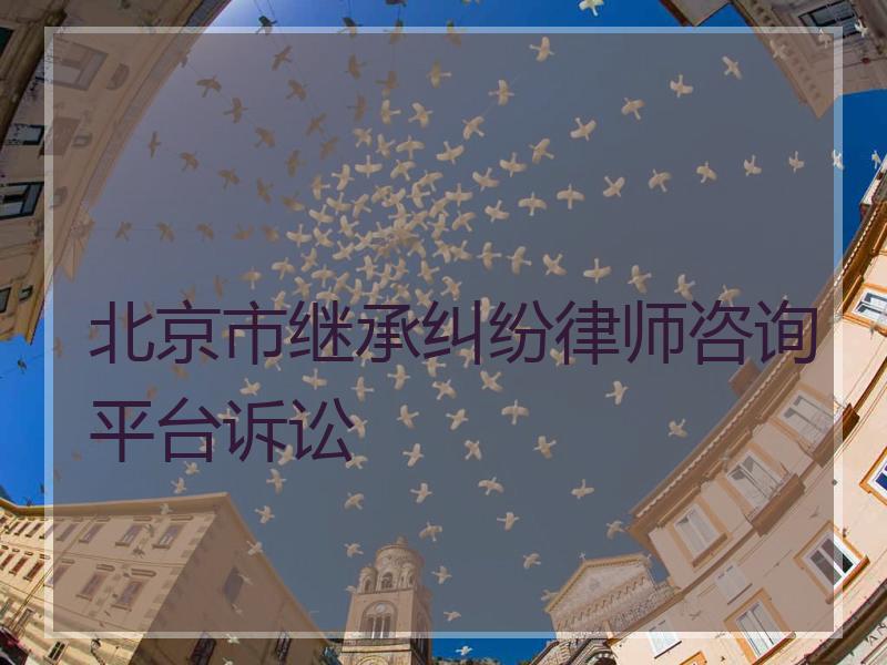 北京市继承纠纷律师咨询平台诉讼