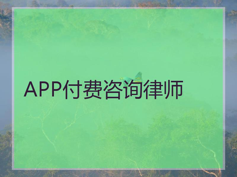 APP付费咨询律师