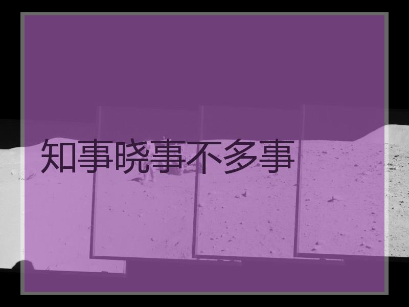 知事晓事不多事