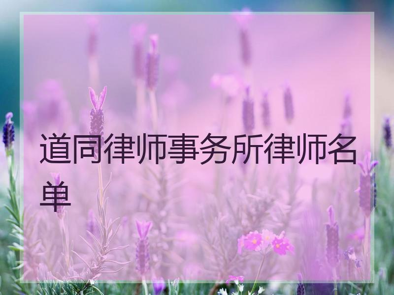 道同律师事务所律师名单