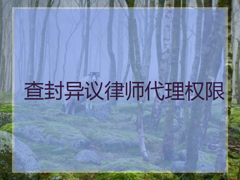 查封异议律师代理权限