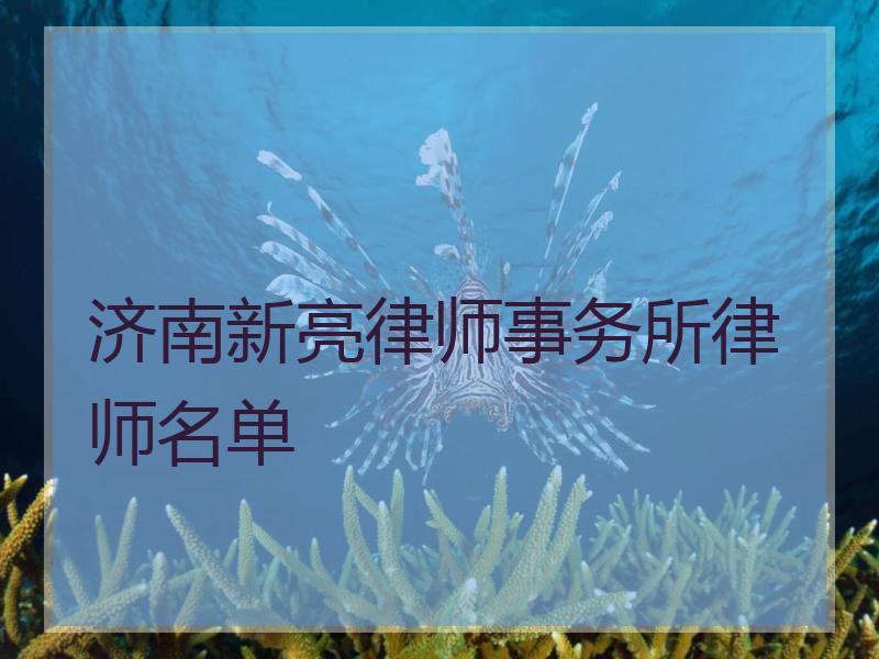 济南新亮律师事务所律师名单