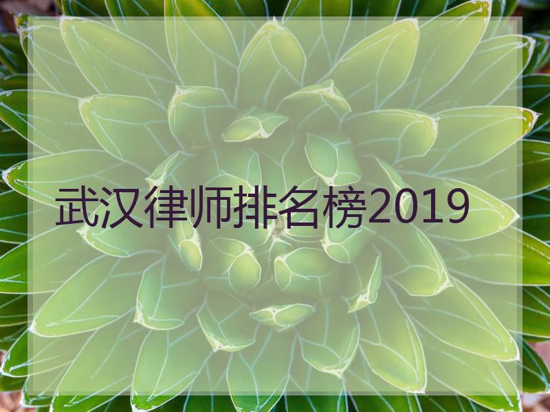 武汉律师排名榜2019