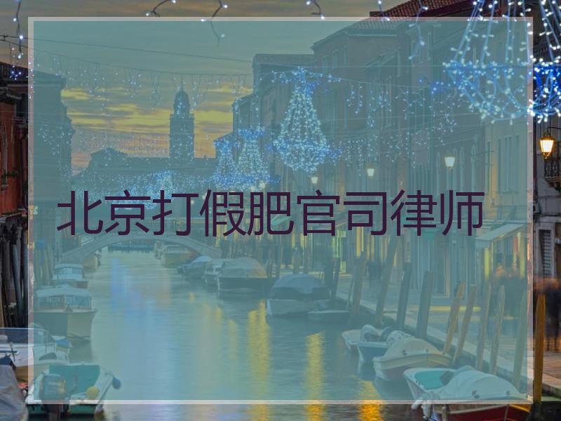 北京打假肥官司律师