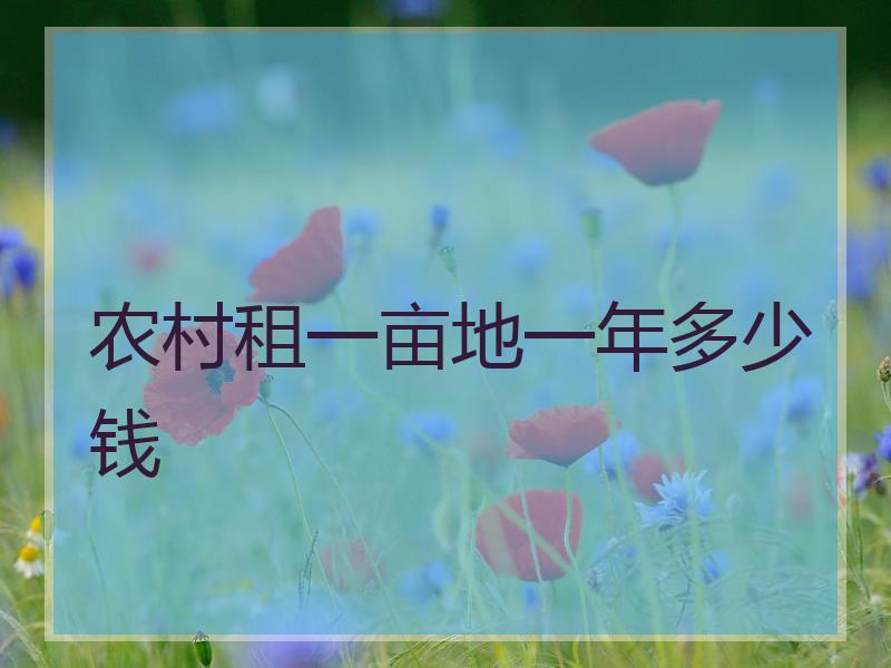 农村租一亩地一年多少钱