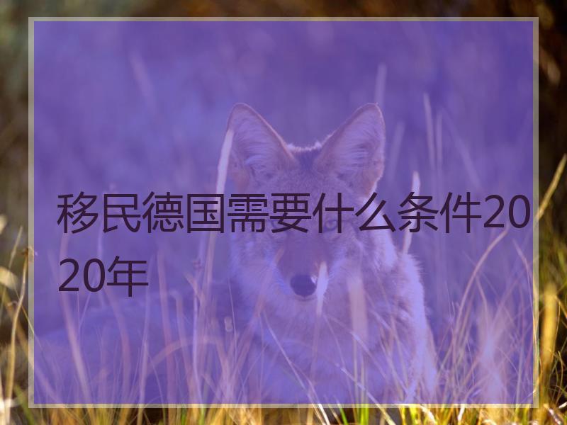 移民德国需要什么条件2020年