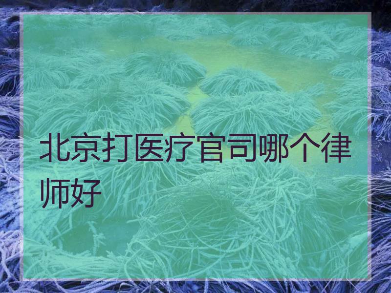 北京打医疗官司哪个律师好
