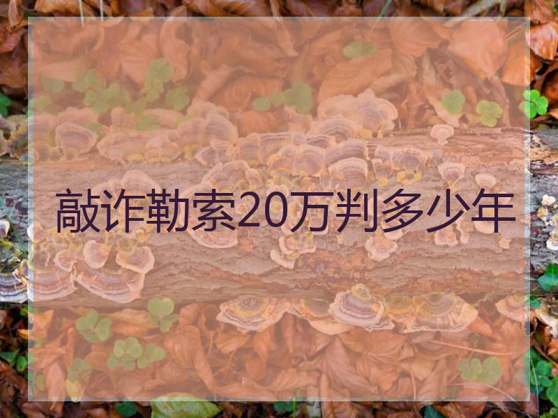 敲诈勒索20万判多少年