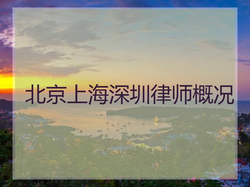 北京上海深圳律师概况