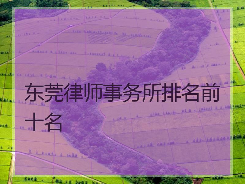 东莞律师事务所排名前十名