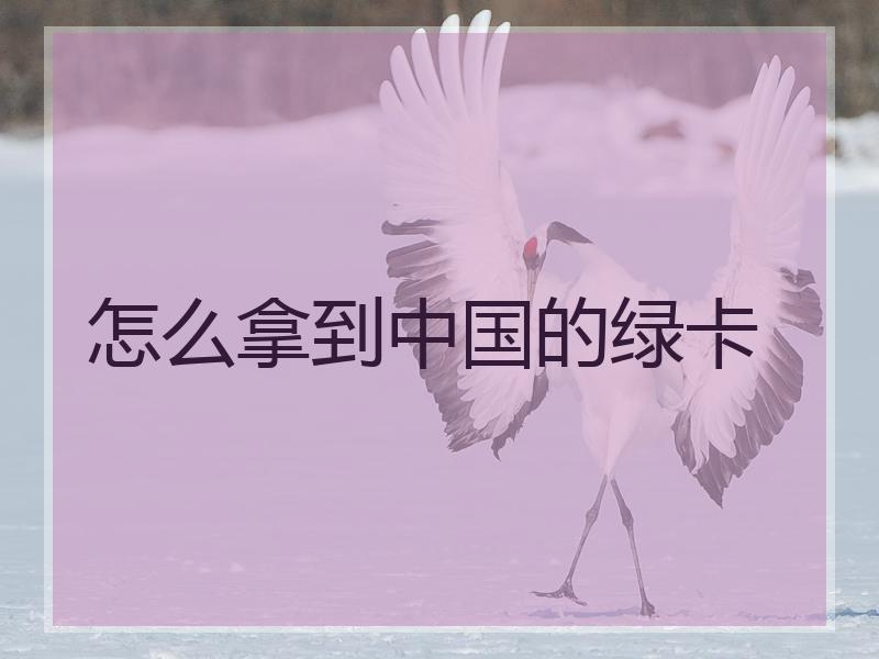 怎么拿到中国的绿卡