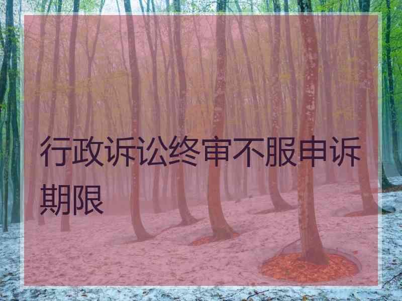 行政诉讼终审不服申诉期限