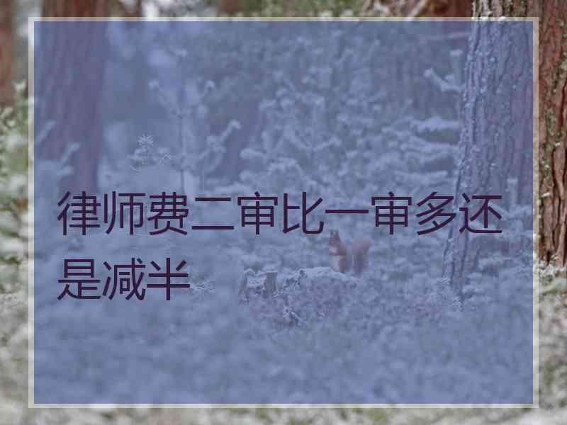 律师费二审比一审多还是减半