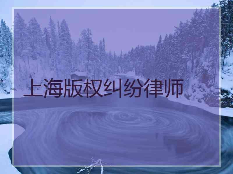 上海版权纠纷律师