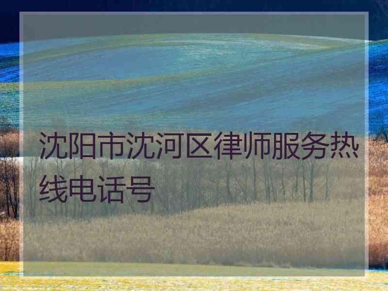 沈阳市沈河区律师服务热线电话号
