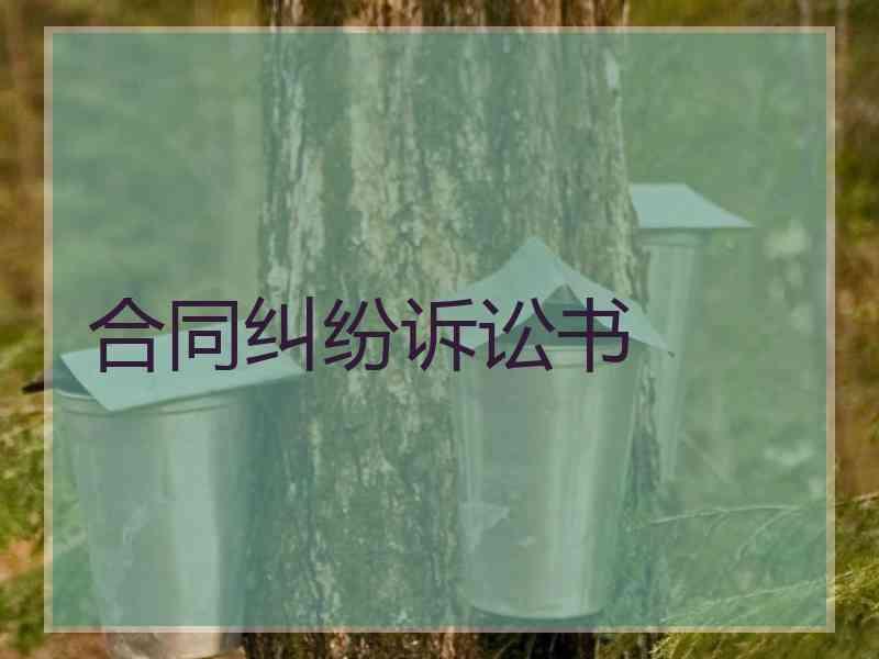 合同纠纷诉讼书