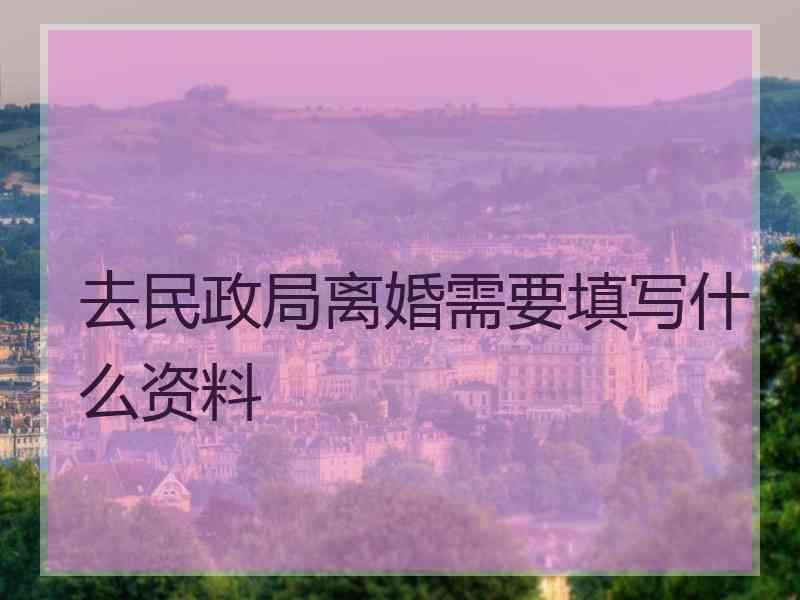 去民政局离婚需要填写什么资料