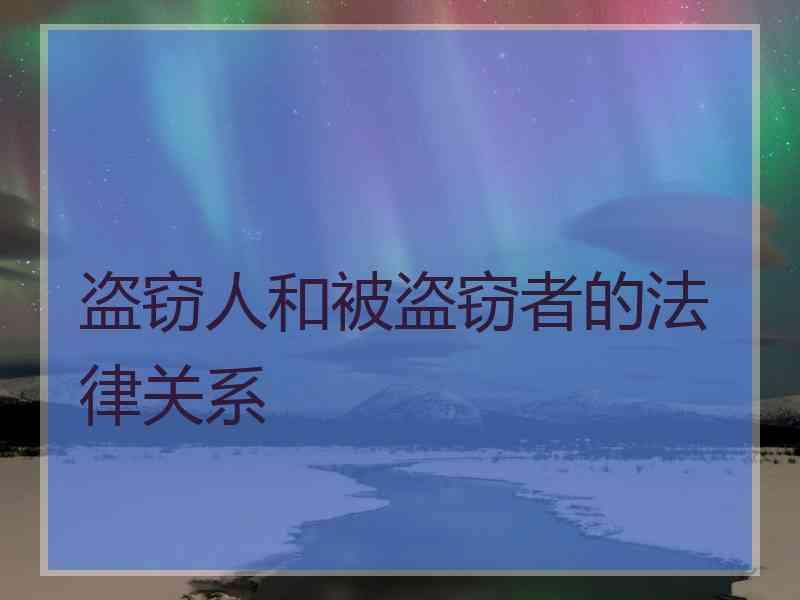 盗窃人和被盗窃者的法律关系