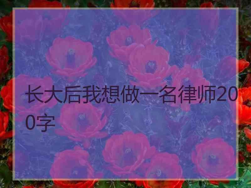 长大后我想做一名律师200字