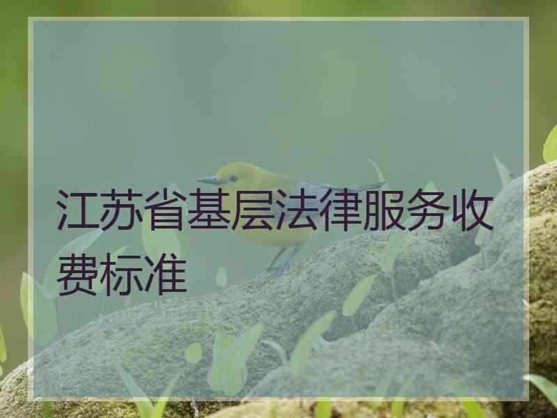 江苏省基层法律服务收费标准