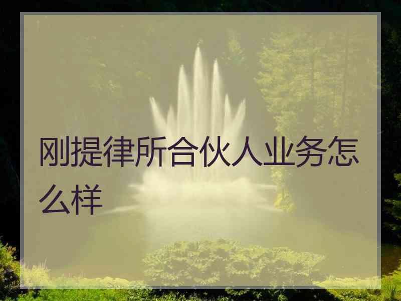 刚提律所合伙人业务怎么样