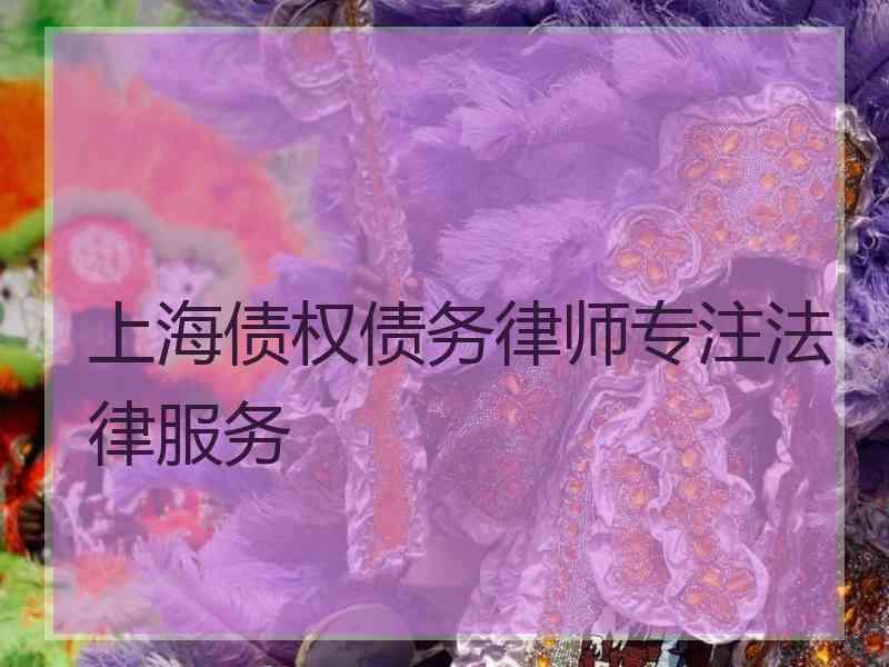 上海债权债务律师专注法律服务