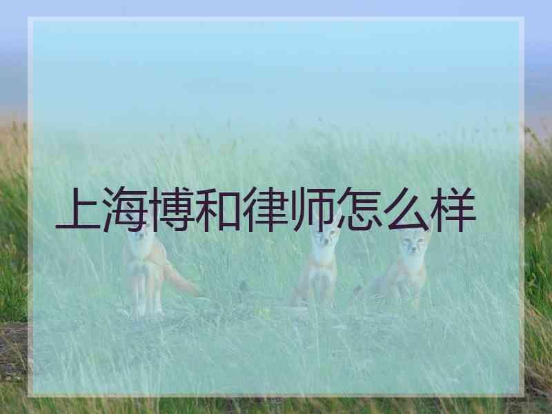 上海博和律师怎么样