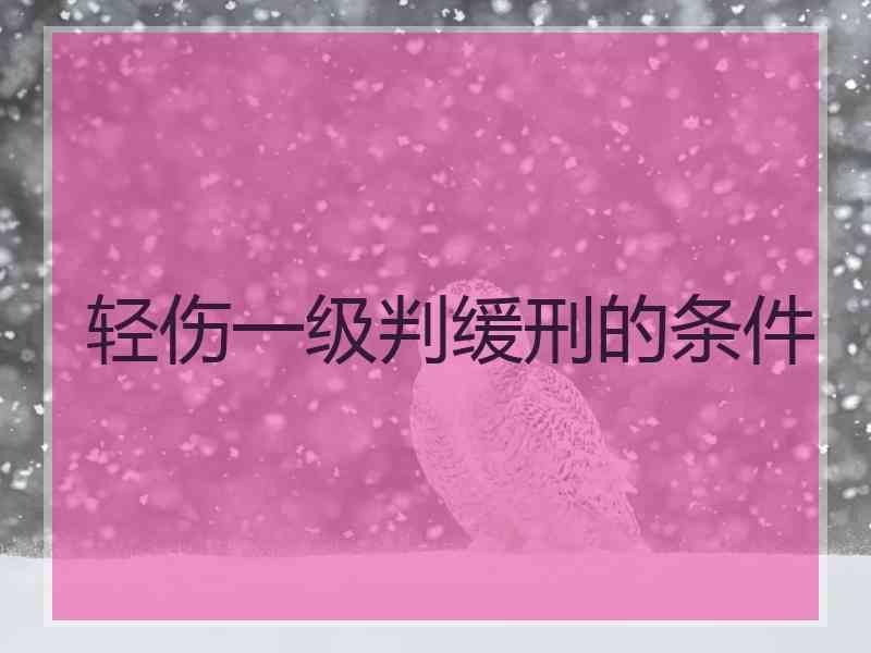 轻伤一级判缓刑的条件