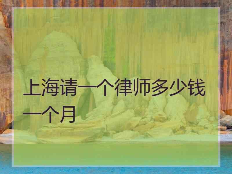 上海请一个律师多少钱一个月