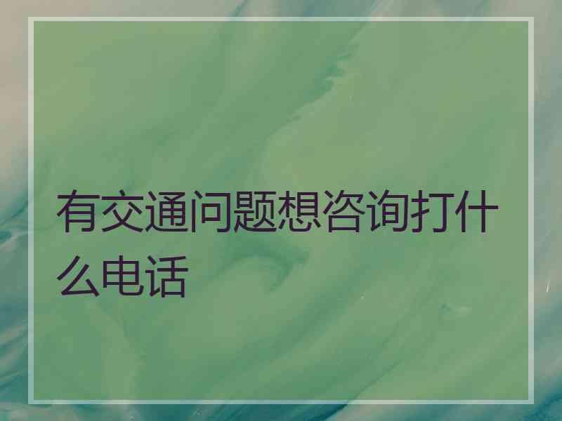 有交通问题想咨询打什么电话