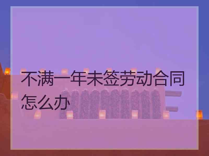 不满一年未签劳动合同怎么办
