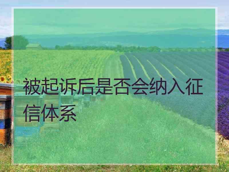 被起诉后是否会纳入征信体系