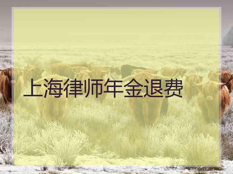 上海律师年金退费