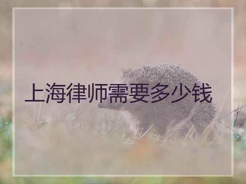 上海律师需要多少钱