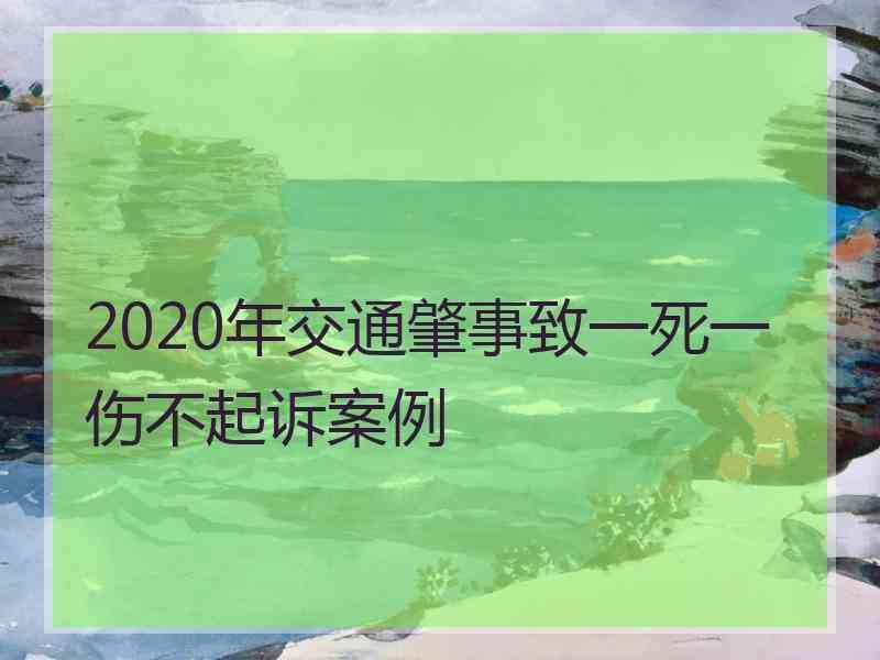 2020年交通肇事致一死一伤不起诉案例