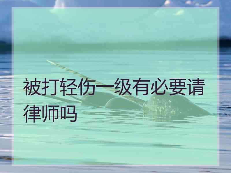 被打轻伤一级有必要请律师吗