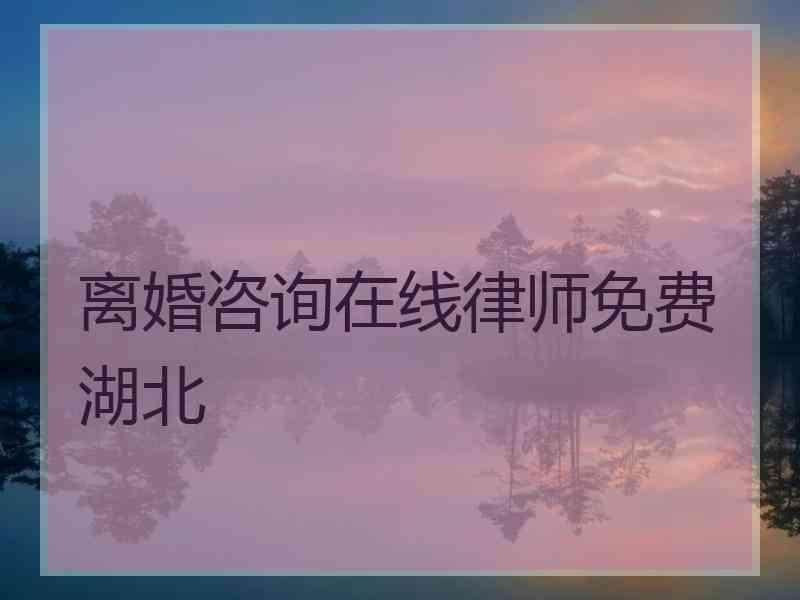 离婚咨询在线律师免费湖北