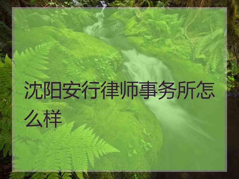 沈阳安行律师事务所怎么样