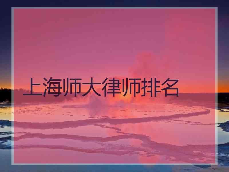 上海师大律师排名