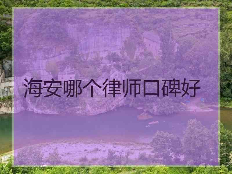 海安哪个律师口碑好