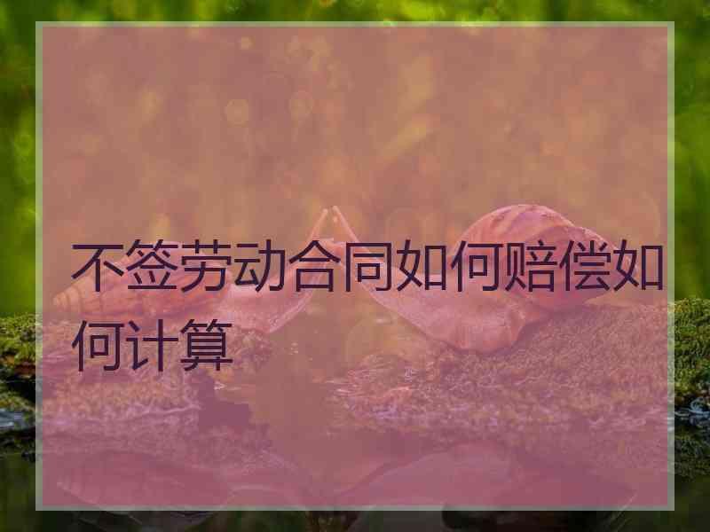 不签劳动合同如何赔偿如何计算