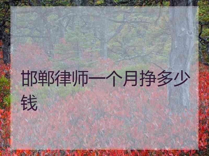 邯郸律师一个月挣多少钱