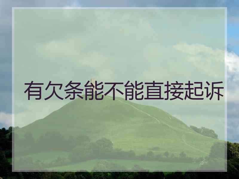 有欠条能不能直接起诉