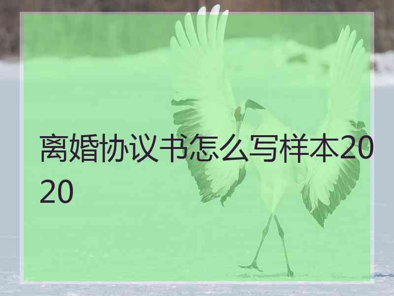 离婚协议书怎么写样本2020