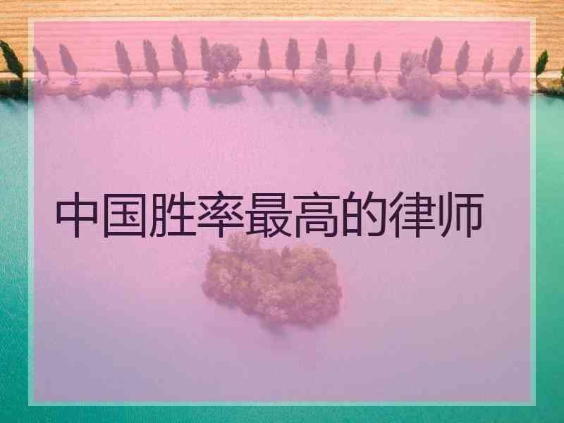 中国胜率最高的律师