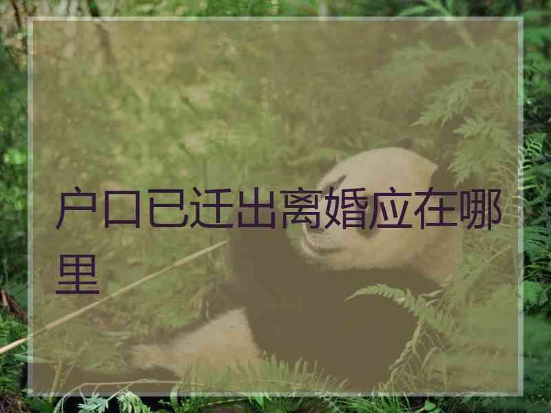 户口已迁出离婚应在哪里