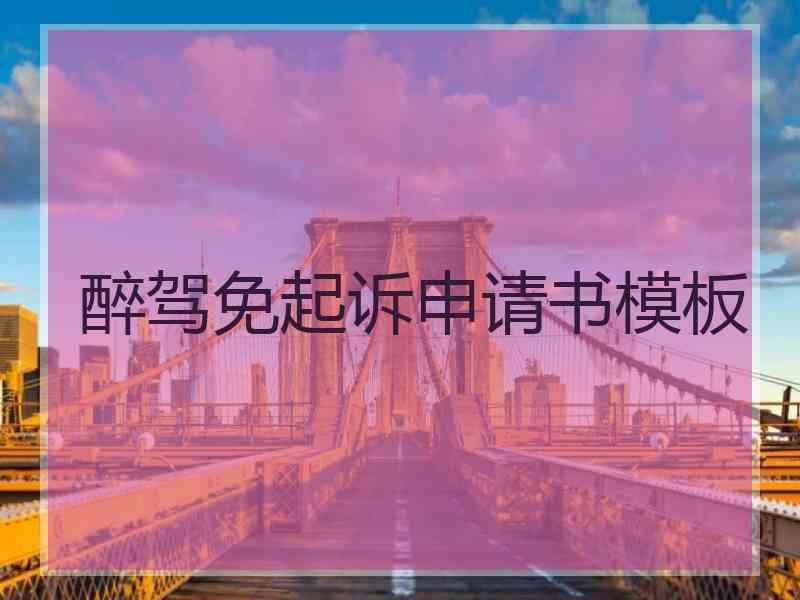 醉驾免起诉申请书模板