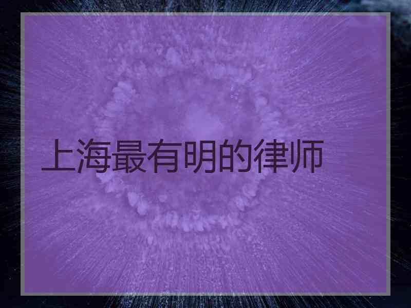 上海最有明的律师