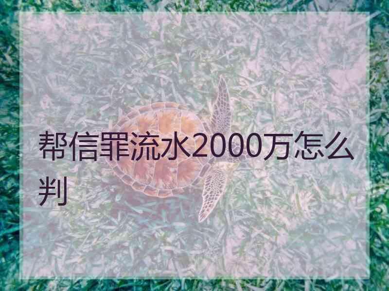 帮信罪流水2000万怎么判